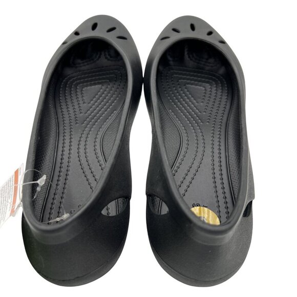 Crocs NEW Womens 8 Kelli Black Ballet Flat Shoes Slip On Comfort Loafer Office - Picture 4 of 11